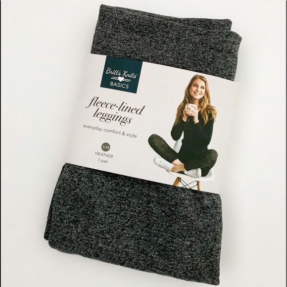Britt's Knit Basics Grey Lined Leggings NWT - SM - Picture 3 of 9